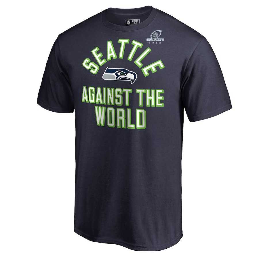 Men's Seahawks Navy 2018 NFL Playoffs Against The World T-Shirt,We sell and wholesale Men's Seahawks Navy 2018 NFL Playoffs Against The World T-Shirt on line form chian!